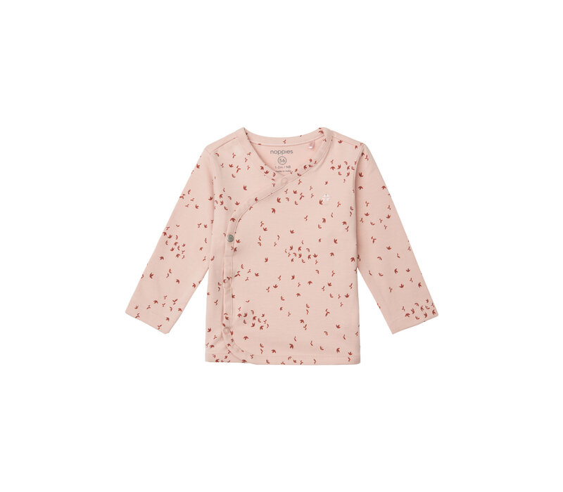 Noppies Unisex Tee wrap Nantes long sleeve all over print Rose Smoke