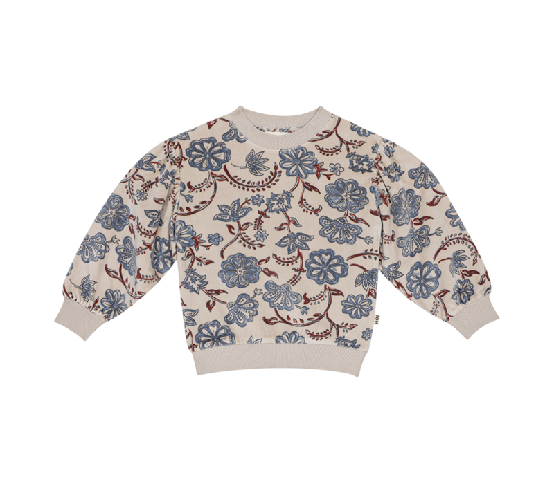 House of Jamie Balloon Sweater French Grey Flowers