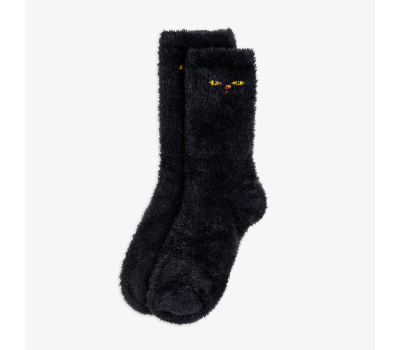 Mini Rodini Cat eyes fluffy 1-pack socks Black