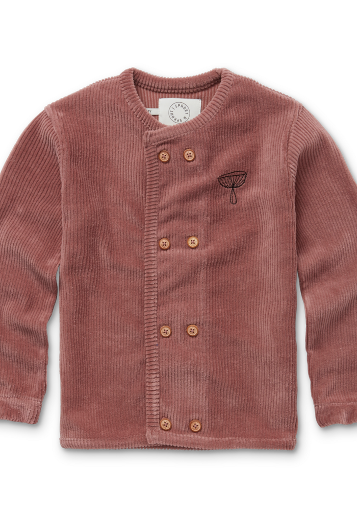 Sproet & Sprout Cardigan double breast Mushroom Misty rose