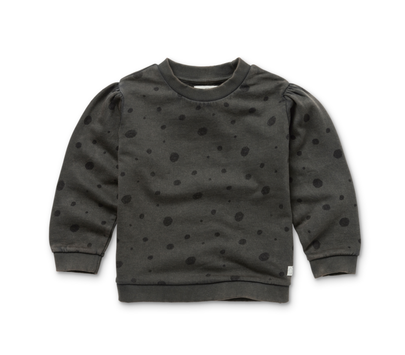 Sproet & Sprout Sweater girls Snowball print Asphalt