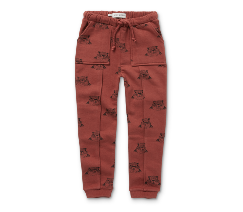 Sproet & Sprout Sweatpants pockets Marmot print Barn red