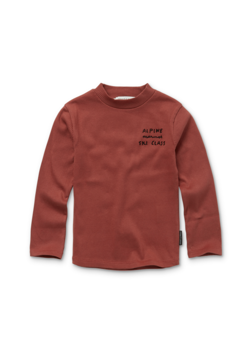 Sproet & Sprout Sproet & Sprout T-shirt turtle neck Ski class Barn red