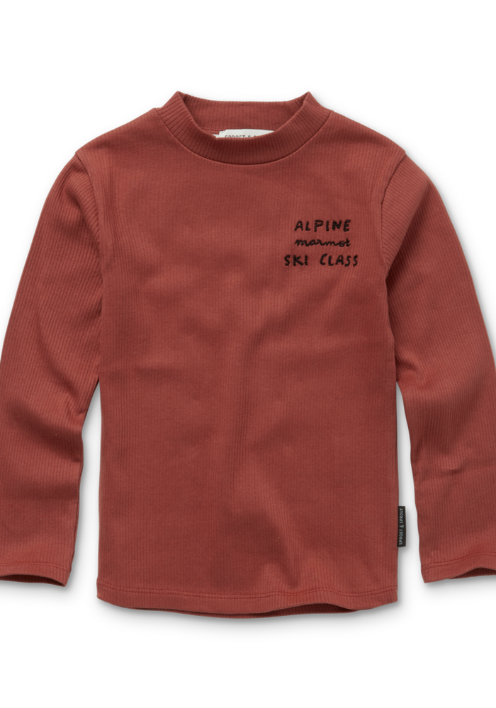 Sproet & Sprout T-shirt turtle neck Ski class Barn red