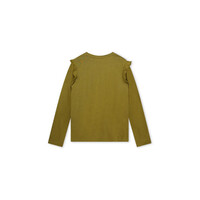 Moodstreet Girls ruffle smock longsleeve Moss