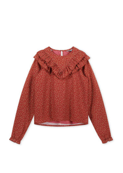 Moodstreet Moodstreet Girls recycled polyester blouse Redwood