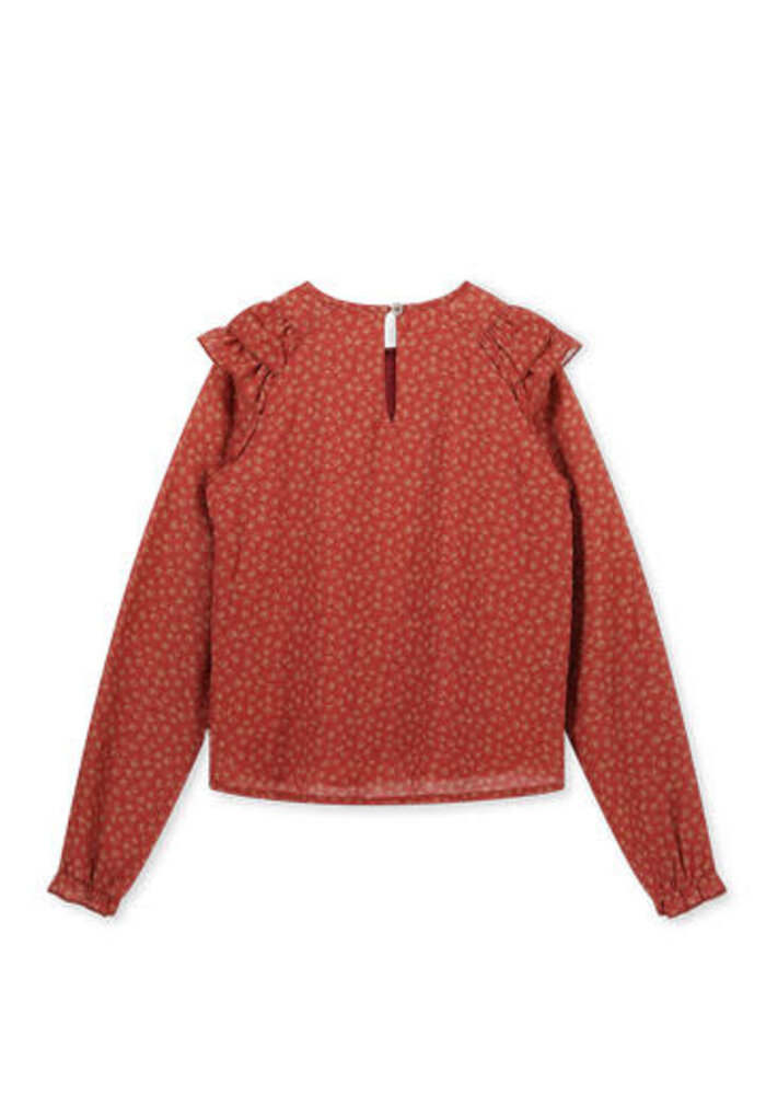 Moodstreet Girls recycled polyester blouse Redwood