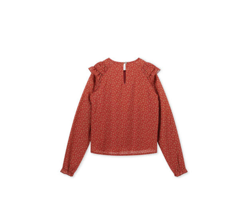 Moodstreet Girls recycled polyester blouse Redwood