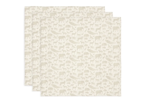 Jollein Jollein Hydrofiel Multi Doek Small 70x70 Animals Nougat (3-pack)