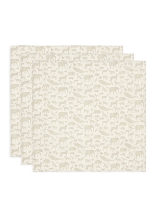 Jollein Jollein Hydrofiel Multi Doek Small 70x70 Animals Nougat (3-pack)