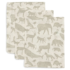 Jollein Washandje Hydrofiel Animals Olive green (3 pack)