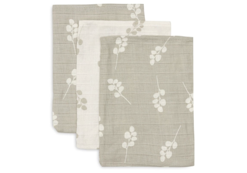 Jollein Jollein Washandje Hydrofiel Twig Olive green (3 pack)