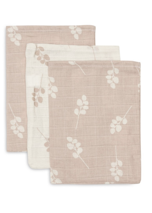 Jollein Jollein Washandje Hydrofiel Twig Wild rose (3 pack)