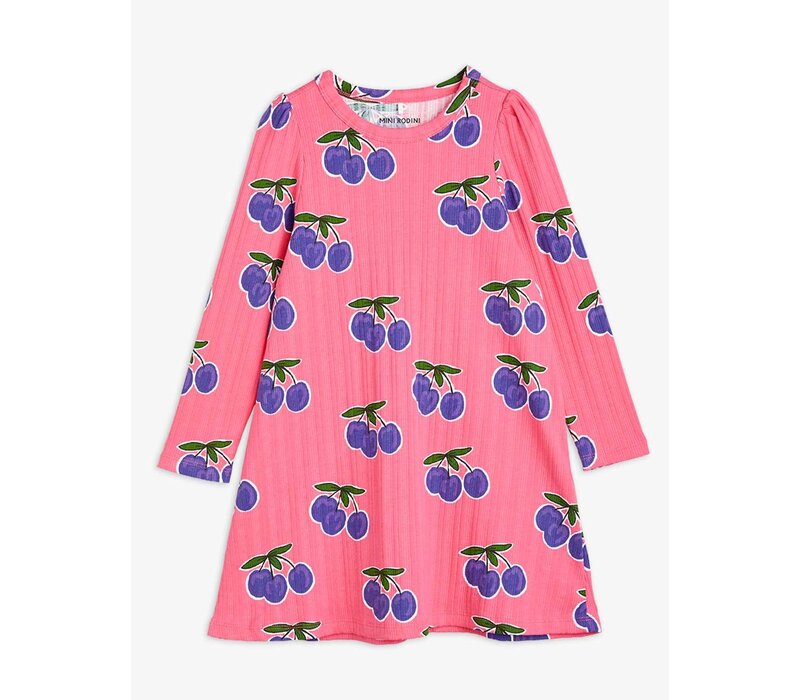 Mini Rodini Plum aop ls dress Pink