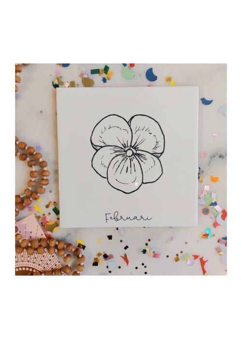 Holy Cow Geboortebloem tegel Februari