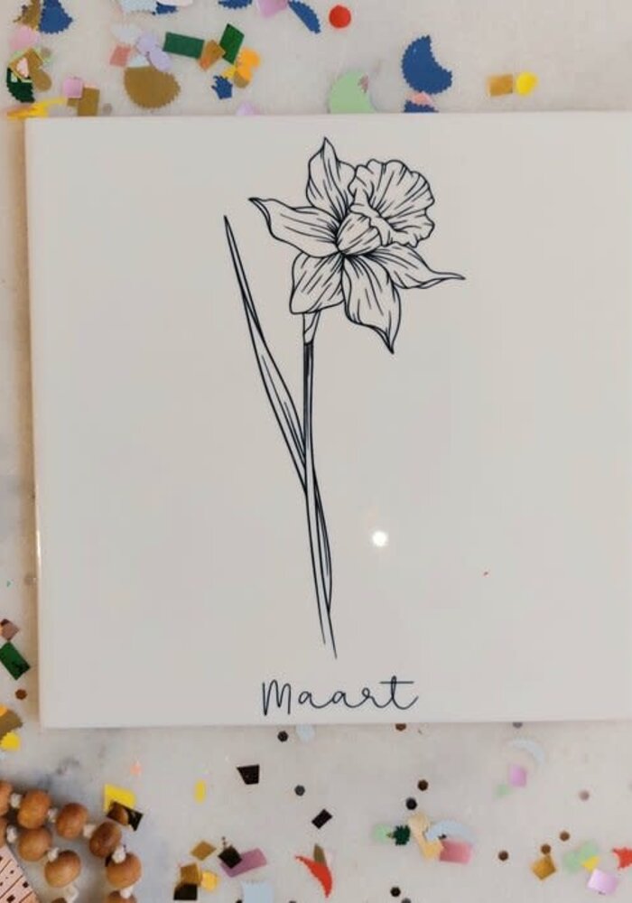 Geboortebloem tegel Maart