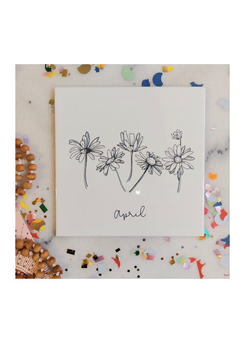 Holy Cow Geboortebloem tegel April