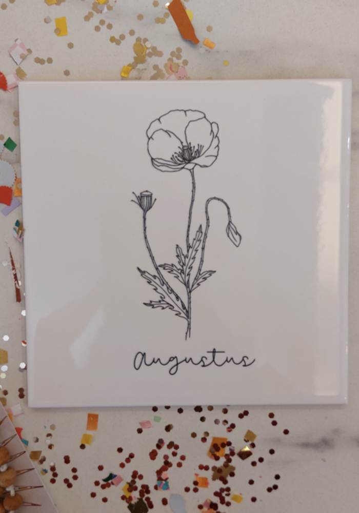Geboortebloem tegel Augustus