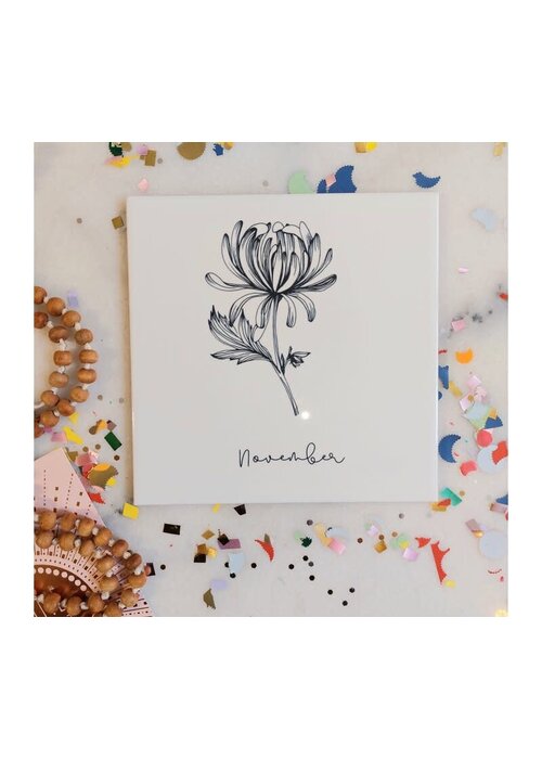 Holy Cow Geboortebloem tegel November