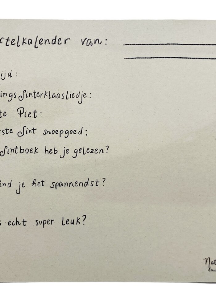 Sint aftelkalender by Natasha Sena Illustration