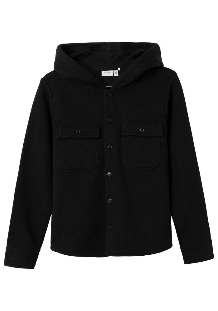 Name it NKMSOFAN LS OVERSHIRT WH Black