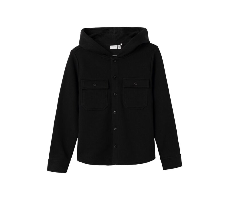 Name it NKMSOFAN LS OVERSHIRT WH Black