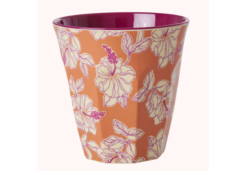 Rice Rice beker - Hibiscus Print Orange