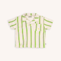 CarlijnQ Stripes green - loose fit polo with embroidery