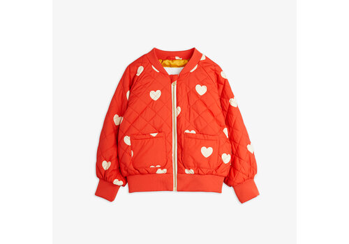Mini Rodini Hearts quilted bomber jacket - Red
