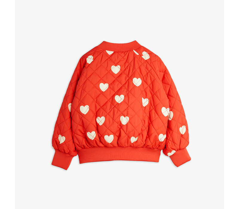 Mini Rodini Hearts aop baseball jacket Red