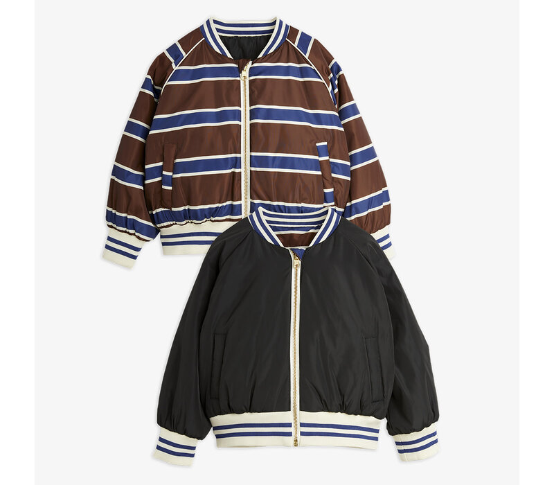 Mini Rodini Stripe reversible baseball jacket Multi