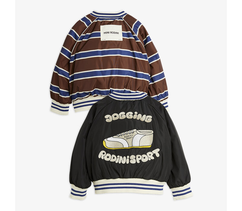 Mini Rodini Stripe reversible baseball jacket Multi