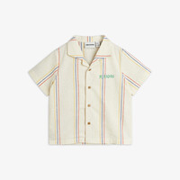 Mini Rodini Stripe y/d woven ss shirt Offwhite