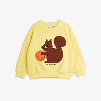Mini Rodini Squirrel chenille emb sweatshirt Yellow