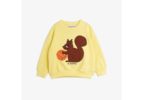 Mini Rodini Mini Rodini Squirrel chenille emb sweatshirt Yellow