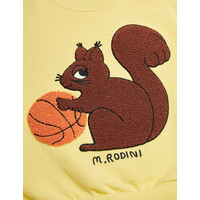 Mini Rodini Squirrel chenille emb sweatshirt Yellow