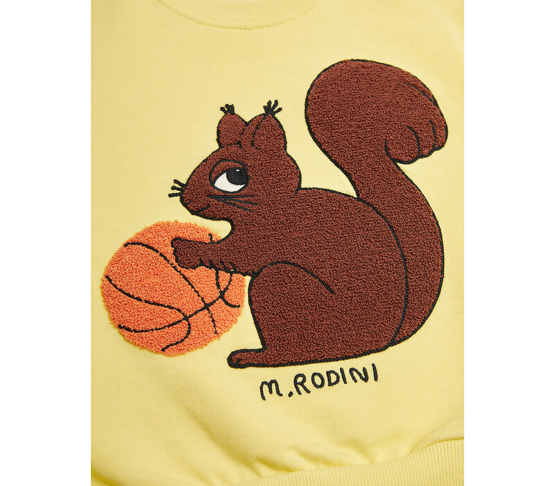 Mini Rodini Squirrel chenille emb sweatshirt Yellow