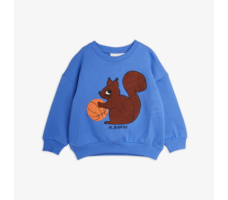 Mini Rodini Squirrel chenille emb sweatshirt Blue