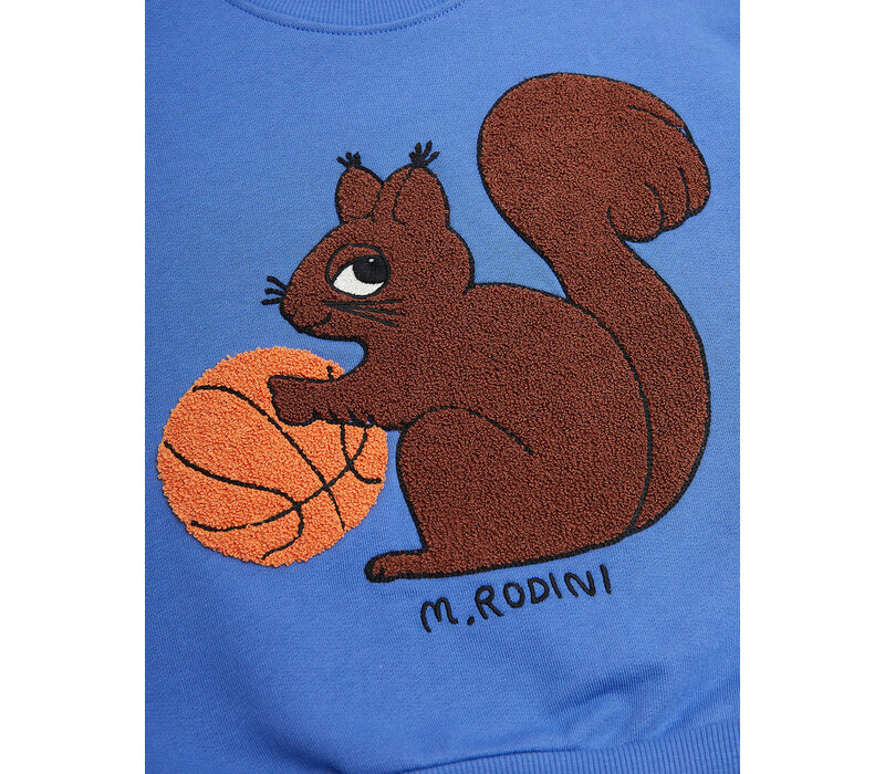 Mini Rodini Squirrel chenille emb sweatshirt Blue