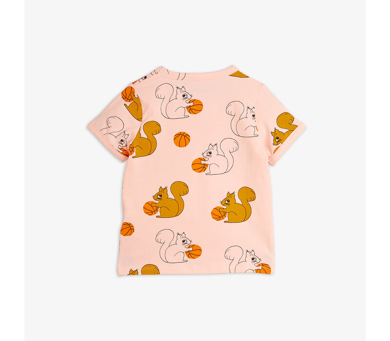 Mini Rodini Squirrels aop ss tee Pink