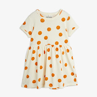 Mini Rodini Basketball aop ss dress Offwhite