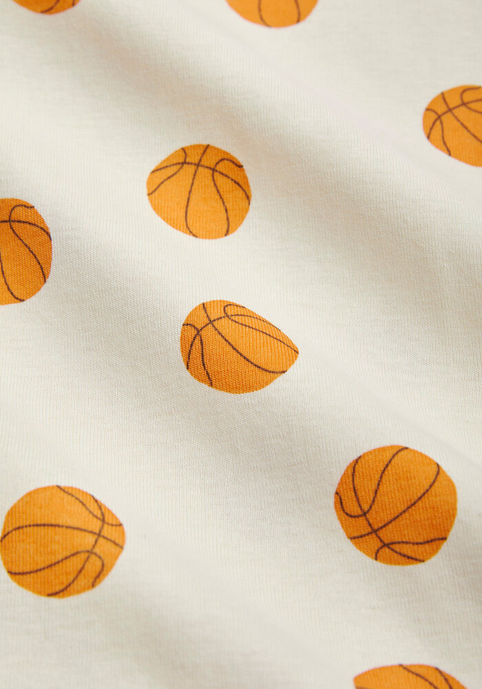 Mini Rodini Basketball aop ss dress Offwhite