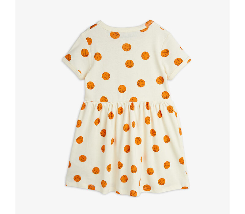 Mini Rodini Basketball aop ss dress Offwhite