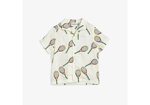 Mini Rodini Mini Rodini Tennis aop woven ss shirt Offwhite