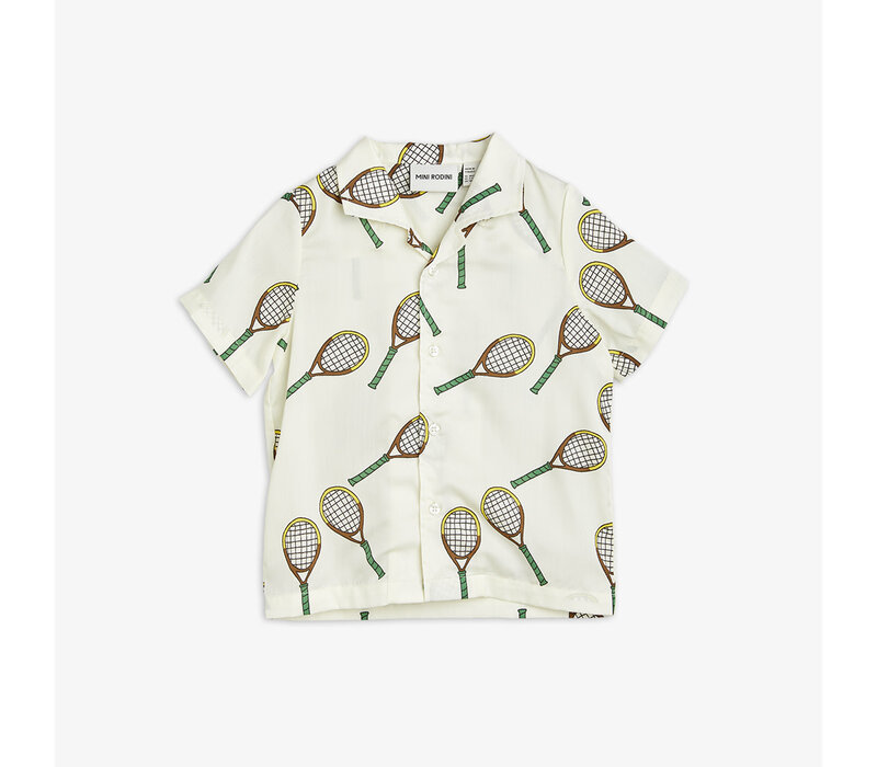 Mini Rodini Tennis aop woven ss shirt Offwhite