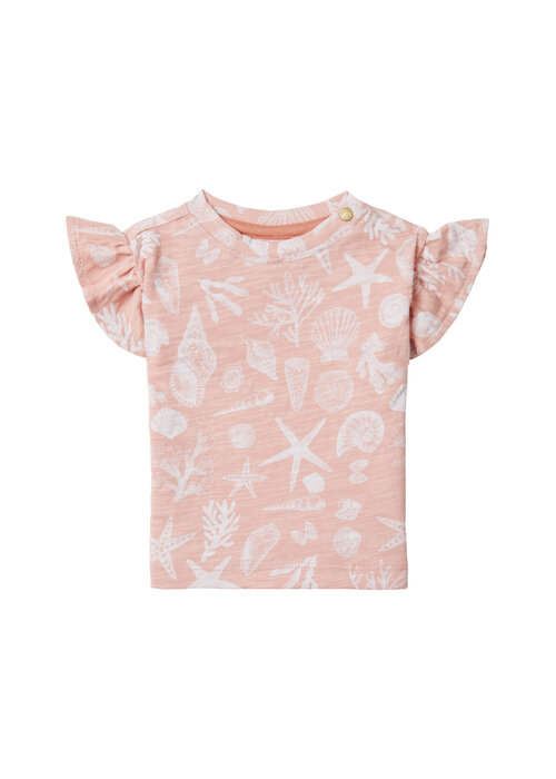 Noppies Noppies Girls Tee Covina short sleeve allover print Peach Beige