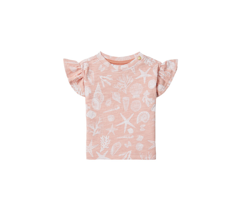 Noppies Girls Tee Covina short sleeve allover print Peach Beige