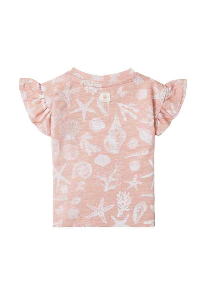 Noppies Girls Tee Covina short sleeve allover print Peach Beige