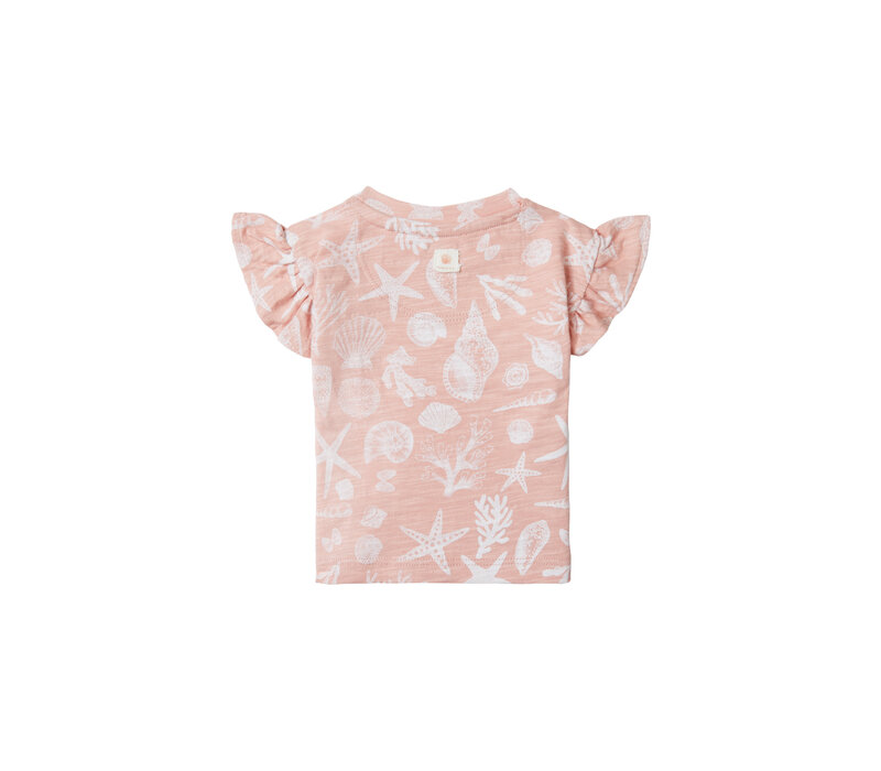 Noppies Girls Tee Covina short sleeve allover print Peach Beige