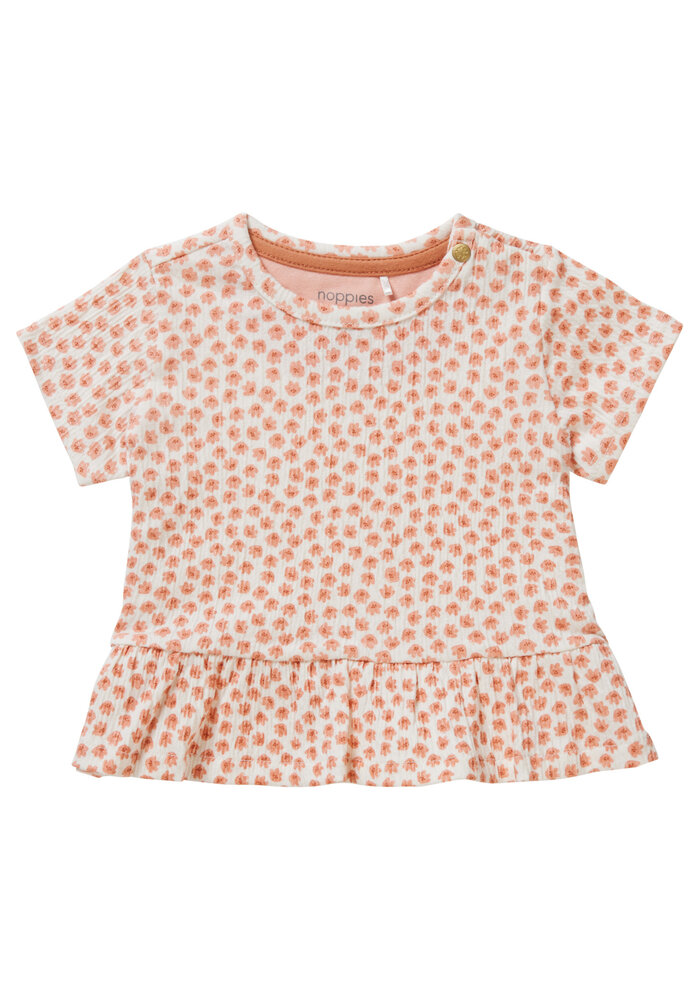 Noppies Girls Tee Cardiff short sleeve allover print Whisper White